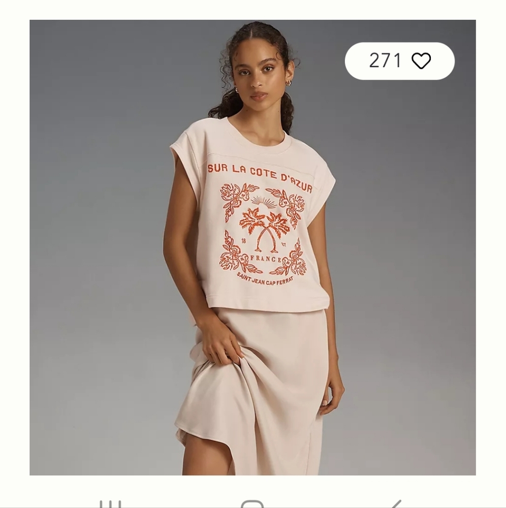 Anthropologie Embroidered Cote D'Azur Top